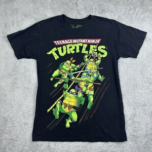 Teenage Mutant Ninja Turtles Men’s M Graphic T-Shirt Black Vintage Retro Style